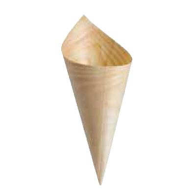 Disposable Serving Cone, large, 4-3/4 oz., 2-3/4" x 7", eco-friendly, biodegradable, pinewood