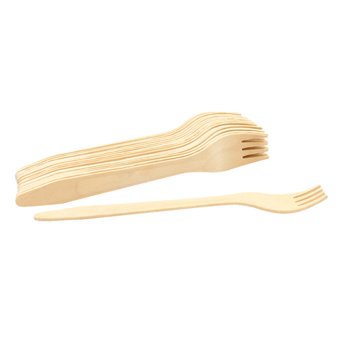 Disposable Fork, 6-1/2", eco-friendly, biodegradable, pinewood, natural finish