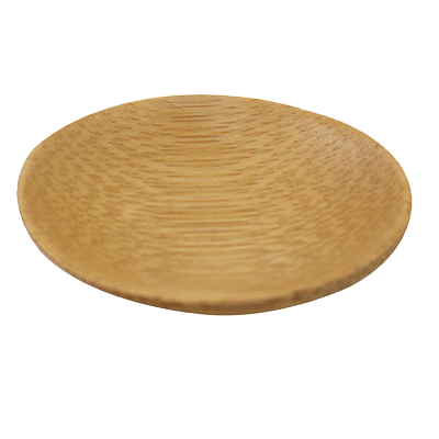plato desechable, 1/2 oz., 2-1/2" diámetro., redondo, ecológico, biodegradable, bambú