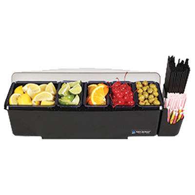 San Jamar BD4005E The Dome® Garnish Center, Holds (5) Trays, Black