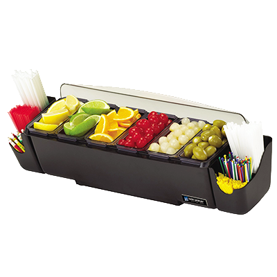 San Jamar BD4006S The Dome® Garnish Center, Holds (6) Trays, Black