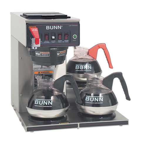 BUNN 12950.0212 CWTF15-3 Cafetera automática, prepara 3,9 galones por hora, con 3 calentadores, 120 V