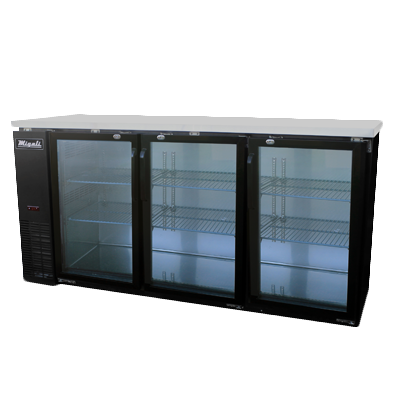 Migali C-BB72G-HC Gabinete de barra trasera refrigerado de tres secciones Competitor Series®, 115 V/60/1 fase