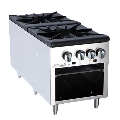Migali C-SPS-2-18 Estufa de ollas Competitor Series®, encimera, gas natural, 18" W
