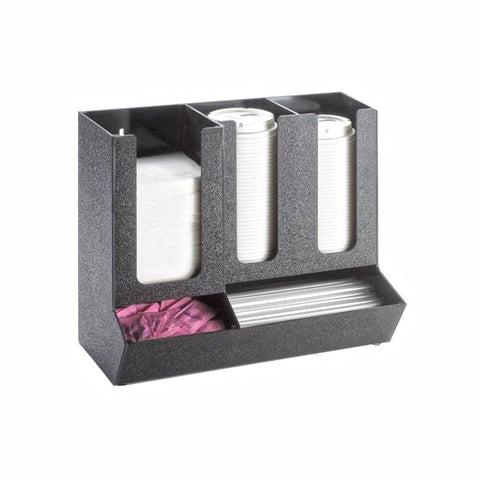 Cal-Mil 1013 Classic Cup/Lid Organizer, Countertop or Wall Mounted, Plastic, Black