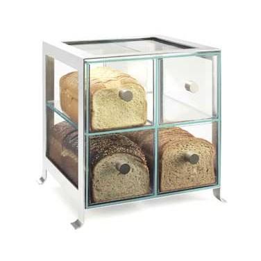 Cal-Mil 1586-74 Soho Four Drawer Silver Steel Bread Case