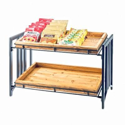 Cal-Mil 1722 2 Tier Display Stand with Slanted Shelves, Metal, Black