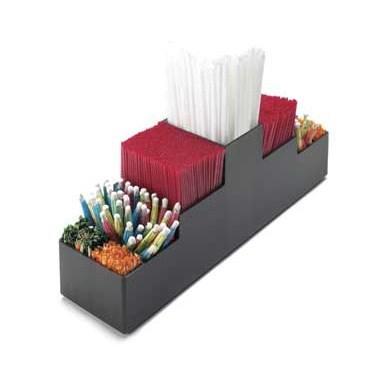 Cal-Mil 212 Classic Straw Organizer - (9) Section, Plastic, Black