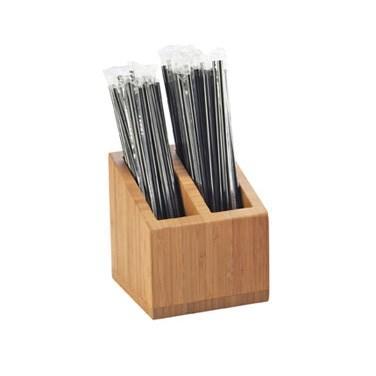 Cal-Mil 3308-60 5" Square Bamboo Straw Holder - 5.5"H