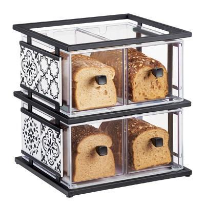 Cal-Mil 4025-85 Granada 4 Drawer Bread Case with Steel Frame & Acrylic Windows, Black/White