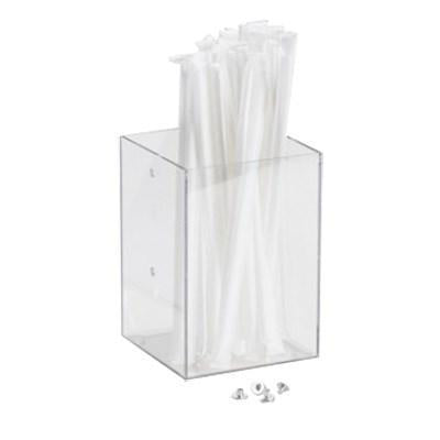 Cal-Mil 787-12 4.25" Square Straw Holder, Clear