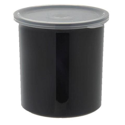 Carlisle 034103 1.2 Qt. Black Poly-Tuf Round Crock with Lid