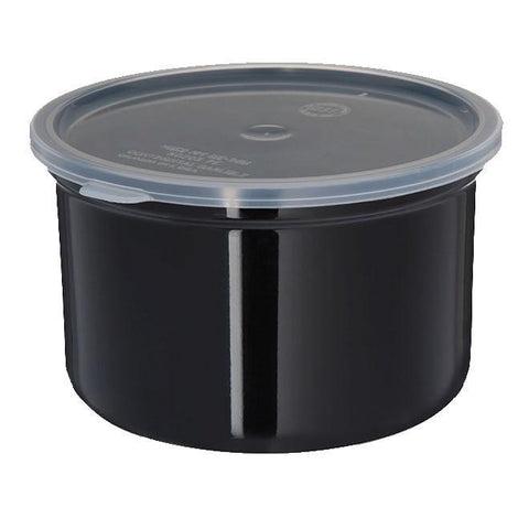 Carlisle 034303 1.5 Qt. Poly-Tuf Round Crock with Lid, Black