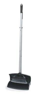 Carlisle 36141603 Lobby Dust Pan Combo - Metal Handle, Black
