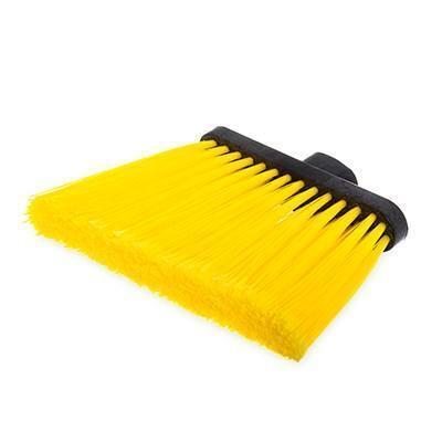 Carlisle 3686704 Duo-Sweep Cabezal de escoba en ángulo de servicio mediano de 12" con cerdas marcadas en amarillo