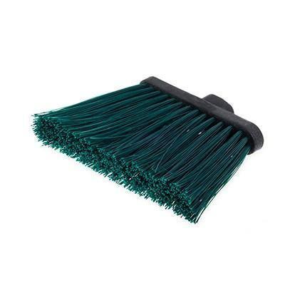 Carlisle 3686809 Duo-Sweep 12" Heavy Duty Angled Broom Head with Green Flagged Bristles