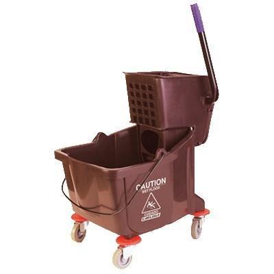 Carlisle 3690469 35 Qt Mop Bucket Combo - Side Press Wringer, Polyethylene, Brown