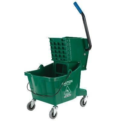 Carlisle 3690809 26 Qt Mop Bucket Combo - Side Press Wringer, Polyethylene, Green