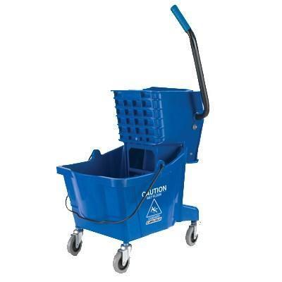 Carlisle 3690814 26 Qt Mop Bucket Combo - Side Press Wringer, Polyethylene, Blue