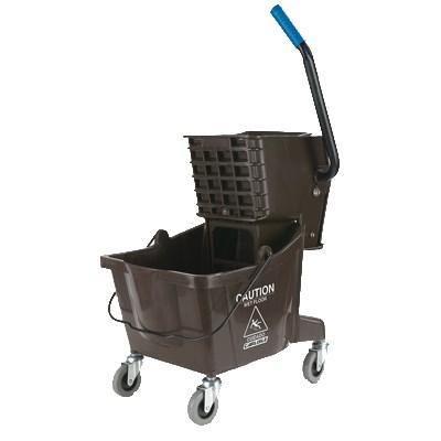 Carlisle 3690869 26 Qt Mop Bucket Combo - Side Press Wringer, Polyethylene, Brown