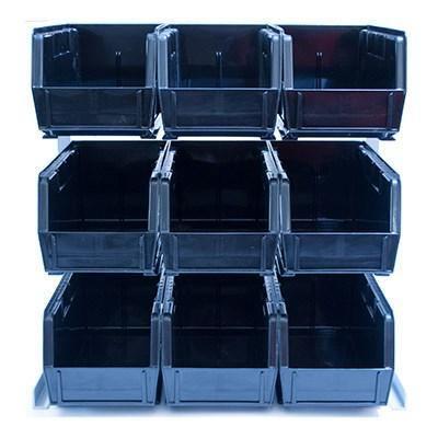 Carlisle 381109LG Condiment Organizer with (9) Bins, 12" X 18" X 19", Black