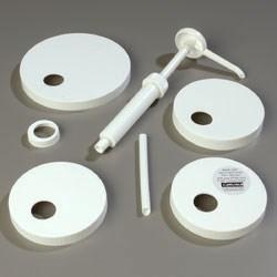 Carlisle 38310 Standard Pump Kit with (2) Restrictor Clips & (5) Lids, Plastic, White