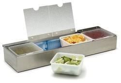 Carlisle 38704CSIB Condiment Dispenser Caddy - 25-1/8 X 7-5/8" Countertop, Acrylic/Stainless