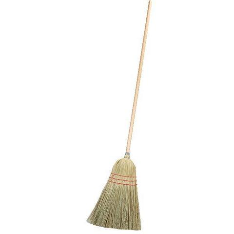 Carlisle 4134967 10" Housekeeping Corn Broom - 55" Wood Handle
