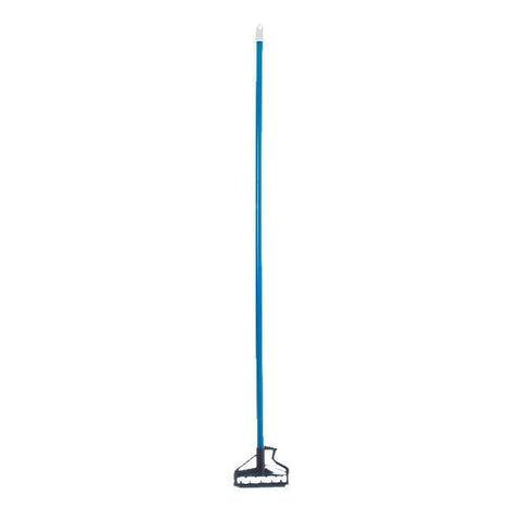 Carlisle 4166414 60" Quik-Release Mop Handle with Plastic Head, Fiberglass, Blue