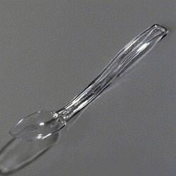 Carlisle 445007 8"L Solid Salad/Buffet Spoon with 1/4 Oz Capacity, Plastic, Clear