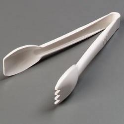 Carlisle 460902 Carly 9" White Plastic Salad Tongs