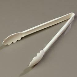 Carlisle 471202 Carly 12" White Plastic Utility Tongs