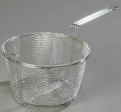 Carlisle 601001 Mesh Fryer Basket with Front Drain Hook, 9-3/4" Round 8-1/2"L Handle, Steel