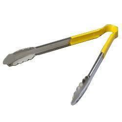 Carlisle 60756204 12" Stainless Utility Tongs, Yellow