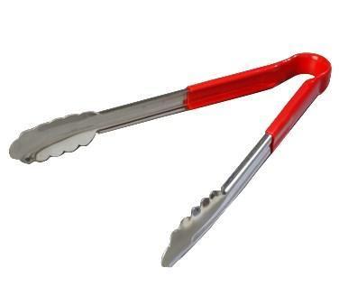 Carlisle 60756605 16" Stainless Utility Tongs, Red