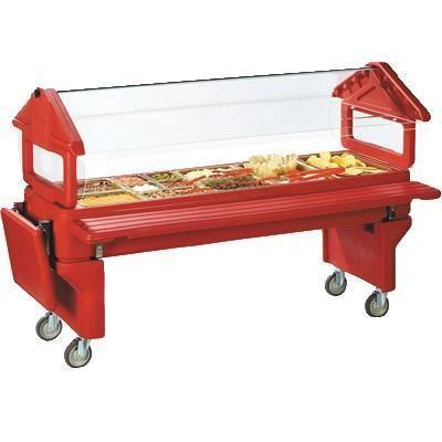 Carlisle 660808 Youth Portable Food Bar - (5) Full-Size Pan Capacity, Polyethylene, Forest Green