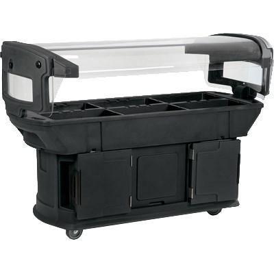 Carlisle 771103 93" Cold Food Bar with (6) Full-Size Pan Capacity, Polyethylene, Black