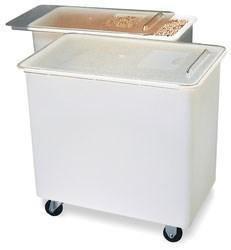 Carlisle BIN3602 36 Gal Mobile Ingredient Bin - Polyethylene, Clear/White