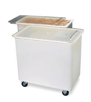 Carlisle BIN4402 44 Gal Mobile Ingredient Bin - Polyethylene, Clear/White