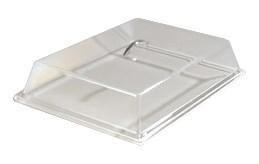 Carlisle SC4007 Pastry Tray Cover - 16-11/16"L X 11-15/16"W Acrylic, Chrome/Clear