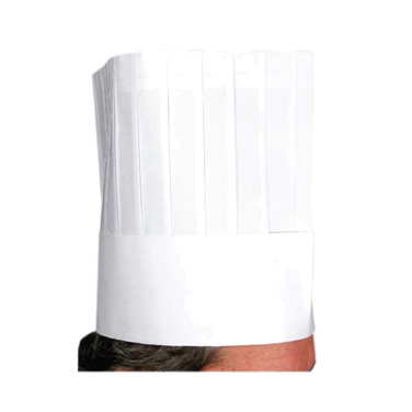 Gorro de chef desechable plisado Winco DCH-9 de 9"