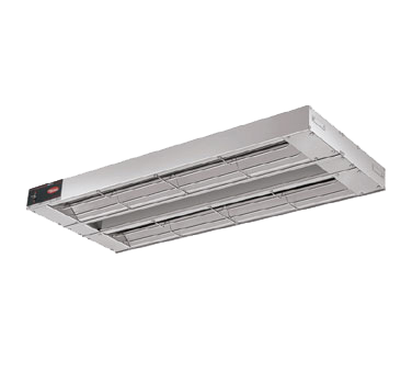 Calentador de alimentos por infrarrojos Hatco GRAH36D3 Glo-Ray®, alto vataje, varilla calefactora tubular de metal, carcasa de varilla calefactora doble con espacio de 3", construcción de aluminio, 1600 vatios, NSF, cUL, UL