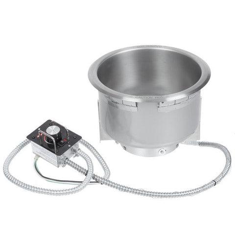 Hatco HWB-4QTD Single Drop In Round Heated Soup Well with Drain, 4 Qt - 240V