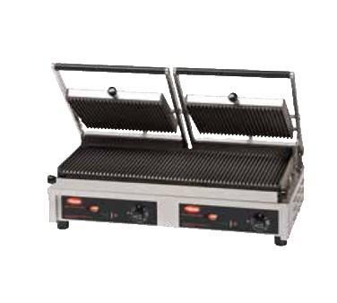 Hatco MCG20G Parrilla sándwich doble Panini multicontacto con placas ranuradas de hierro fundido - 208 V