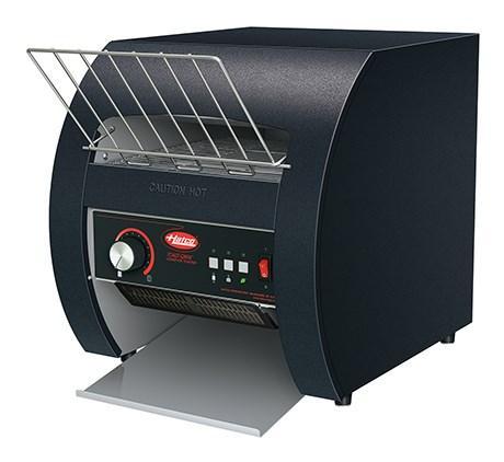 Tostadora Hatco TQ3-10 Toast Qwik negra con transportador de uno o dos lados con apertura de 2" - 120 V, 1780 W