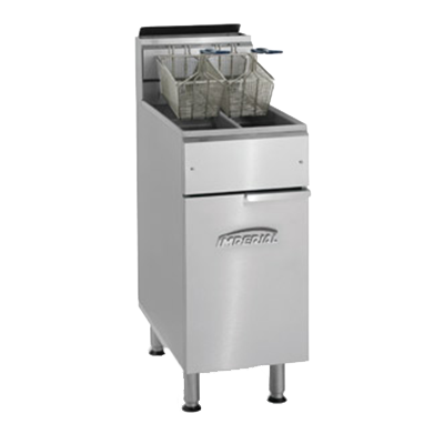 Imperial IFS-2525 Fryer, gas, floor model, 25lb. capacity each, (2) half size pots