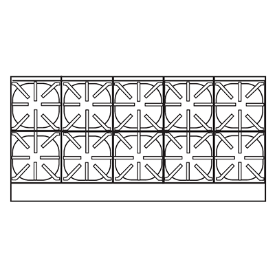 Imperial IHPA-10-60 Placa calefactora, gas, encimera, 60", (10) quemadores abiertos, 320 000 BTU, NSF