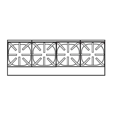 Imperial IHPA-4-48 Hotplate, gas, countertop, 48", (4) open burners, 128,000 BTU, NSF