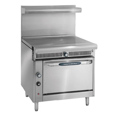 Imperial IHR-2FT-C Diamond Series Cocina de servicio pesado, gas, 36", (2) encimeras francesas de 18", horno de convección, 1/4 HP, 105,000 BTU, NSF