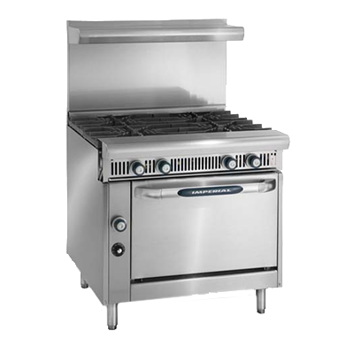 Cocina de servicio pesado Imperial IHR-6 Spec Series, gas, 36", (6) quemadores abiertos